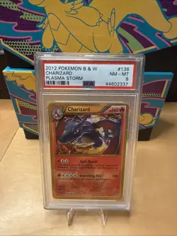 PSA 8 Shiny Charizard 136 / 135 B&W Plasma Storm Pokemon TCG Graded Card - Image 3