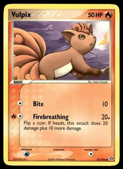 Pokemon TCG Emerald #72/106 Vulpix NM - Image 1
