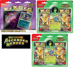 Pokemon Ascended Heroes 1 sticker + 2-Packs (Erika), New, Lot of 3 blister packs - Image 1