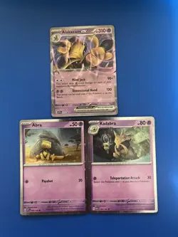 Pokemon 151 - Abra 063 Kadabra 064/165 Alakazam ex SVP 050 - Cosmo Holo Promo - Image 1