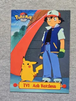 Ash Ketchum #TV1 Topps Blue Logo TV Animation Edition Series 1 Pokemon - Image 1
