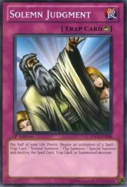 Solemn Judgment SDLS-EN038 1st Edition YuGiOh Structure Deck Common Judgement MP - Image 1