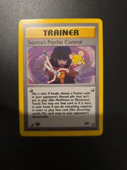 Pokemon TCG Cards 121/132 Sabrina’s Psychic Control 1st Edition Gym Challenge NM - Image 1