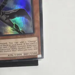 Yugioh Elemental HERO Shadow Mist SDHS-EN001 Super Rare Unlimited NM Card - Image 4