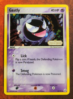 Gastly 52/92 EX Legend Maker Stamped Reverse Holo Pokemon TCG Card NM - Image 1
