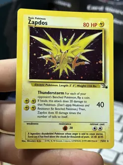 #5 Zapdos 15/62 Fossil 2000 Holo Rare WOTC Pokemon Card TCG - Image 4