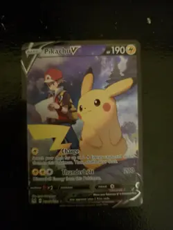 Pokemon TCG Pikachu v TG16/TG30 Lost Origin 2022 Full Art Holo Ultra Rare Card - Image 1