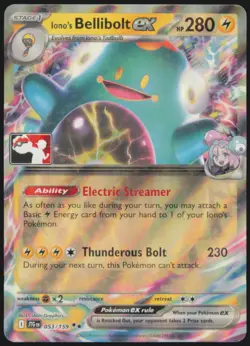 Iono's Bellibolt ex Double Rare Prize Pack Series Cards 053/159 NM - Image 1