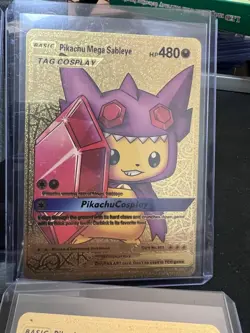 Rare Pikachu Mega Lucario Cosplay Pokemon CHARIZARD Gold Foil Fan Art X6 LOT - Image 2