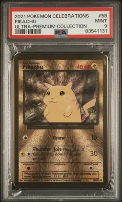 2021 Gold Metal Pikachu Pokemon Celebrations Ultra Premium Collection UPC PSA 9 - Image 1