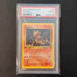 1999 Pokemon Fossil TCG 1st Edition Magmar PSA 8 Uncommon Regular 39/62 - Image 1