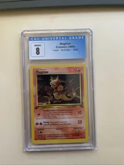 CGC 8 NM/MINT Magmar Fossil 1st Edition Uncommon Pokemon WOTC 39/62 - Image 1