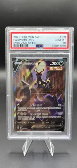 Pokemon TCG 2021 Umbreon V Full Art- Evolving Skies GEM MINT PSA 10 - Image 1