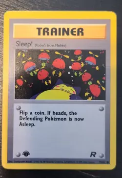 Sleep! Rocket's Secret Machine 79/82 1st Edition Team Rocket Pokemon very sharp - Image 1