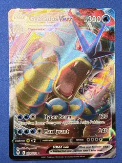 Pokemon Gyarados VMAX TCG Full Art Holo Ultra Rare Dynamax Card 029/203 NM - Image 2