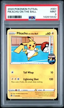 Pikachu on the Ball #001 PSA 9 Futsal Black Star Promo Graded Pokemon Card - Image 1