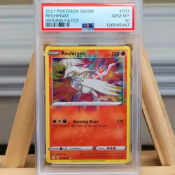 Reshiram Amazing Rare #017/072 PSA 10 Shining Fates Gem Mint Pokemon Graded Card - Image 1