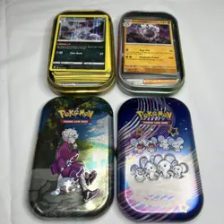Lot Of 2 Pokemon Tin Card Holders (55 Assorted Cards Per Tin) - Image 3