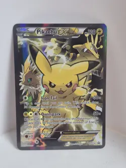Pokemon Pikachu EX XY124 Full Art Holo Black Star Promo Card 2016 LP/mp - Image 1