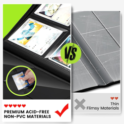 Trading Card Binder with Sleeves, Premium 4 Pocket Ringless Card Binder 160 Side - Image 2