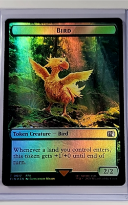 MTG Magic the Gathering FIN Final Fantasy Double-Sided Foil Token Bird Wizard - Image 1