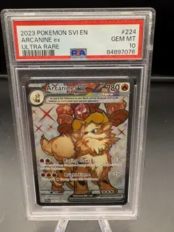 Arcanine Ex 224/198 Scarlet & Violet Base Ultra Rare Pokemon PSA 10 - Image 1