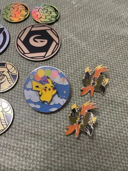 Lot Of Pokemon (3) Pins And (17)Coins - Image 3