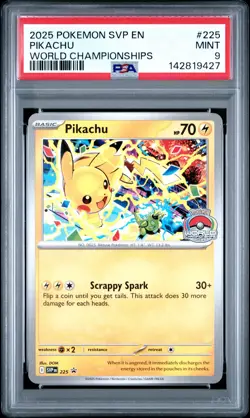 Pikachu World Championships #225 PSA 9 Black Star Promo SVP EN-SV Pokemon Graded - Image 1