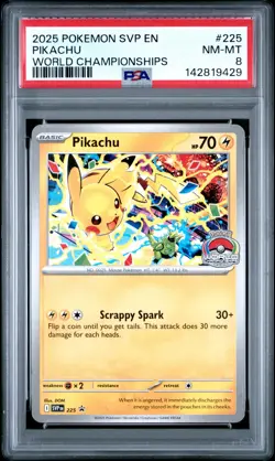 Pikachu World Championships #225 PSA 8 Black Star Promo SVP EN-SV Pokemon Graded - Image 1