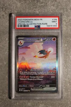 Pokemon Dracaufeu EX 199/165 Serie 151 FR PSA 9 - Image 1
