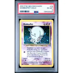 2001 Pokemon Neo Discovery Wobbuffet 16 Holo PSA 6 EX-MT - Image 1