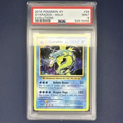 2016 POKEMON XY GYARADOS - HOLO EVOLUTIONS - PSA 9 - #34 34/108 - Image 1