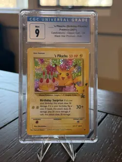 Pokemon Birthday Pikachu 24/53 Celebrations Classic Holo CGC 9 English 2021 - Image 1