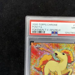 Pokemon Topps Chrome Series 1 Ponyta #77 Sparkle LP - PSA 9 - Low Pop 5! Rare! - Image 3