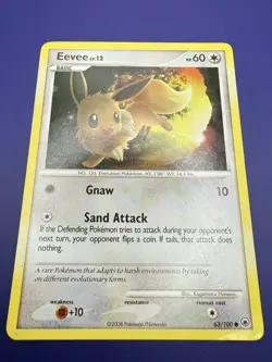 Eevee LV.12 63/100 Majestic Dawn Pokemon TCG Regular LP/MP Diamond & Pearl 2008 - Image 2