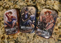 One Piece Tin Pack Set Vol 2 Lot of 3 - TS-02 OP-13 - Factory Sealed - Image 1