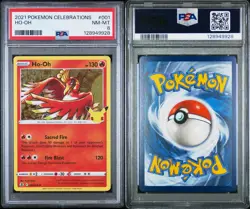 2023 Pokemon Celebrations 001/025 Ho-Oh Holo PSA 8 NM Rare Card Fresh New foil - Image 3