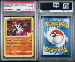 2023 Pokemon Celebrations 017/025 Groudon Holo PSA 8 NM Rare Card Fresh foil New - Image 3