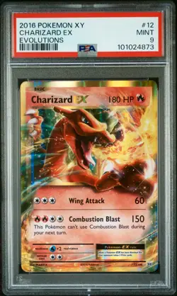 Charizard EX Full Art Holo Evolutions Base Set PSA 9 Pokemon card #12 Mint - Image 1