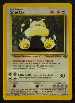 Unlimited Snorlax - Jungle - Holo - #11/64 - Vintage Pokemon Card 1999 WOTC - Image 1