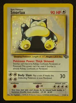 Unlimited Snorlax - Jungle - Holo - #11/64 - Vintage Pokemon Card 1999 WOTC - Image 2