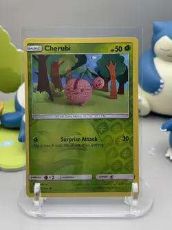 Cherubi 10/156 Reverse Holo Asako Ito Crocheted Pokemon Card - Image 1