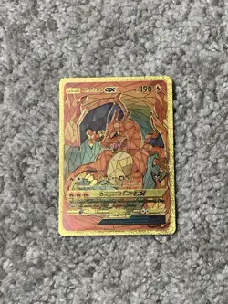Charizard GX HP190 Burning Claws Rare Gold Accent Foil Fan Art Cards - Image 1