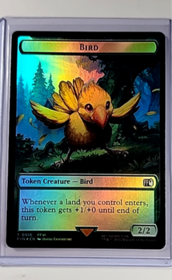 MTG Magic the Gathering FIN Final Fantasy Double Sided Foil Token Bird Wizard - Image 1