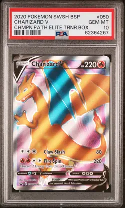 Charizard V Champions Path Elite Trainer Box Sword & Shield PSA 10 Pokemon #50 - Image 1