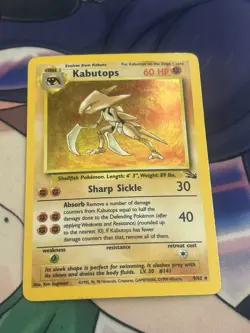 Pokemon Kabutops 9/62 Fossil Holo Rare Unlimited English Wizards - Image 1