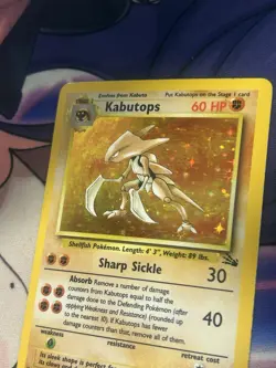Pokemon Kabutops 9/62 Fossil Holo Rare Unlimited English Wizards - Image 2