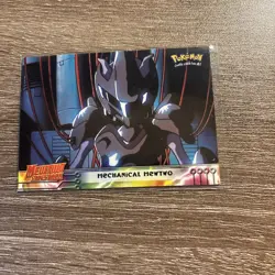 HP SILVER FOIL 6 MECHANICAL MEWTWO POKEMON TOPPS MOVIE BLUE 1999 - Image 1