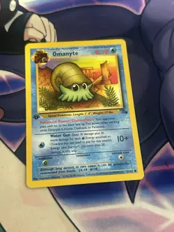 Pokemon Omanyte 52/62 Fossil Common 1st Edition Regular English Wizards 1999 - Image 1