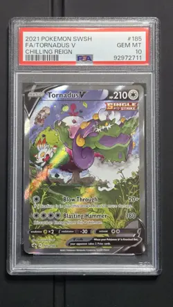 Pokemon - Tornadus V Alt Art 185 **GEM MINT PSA 10** Chilling Reign - Image 1